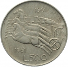 Italien 500 Lire 1961 - Quadriga